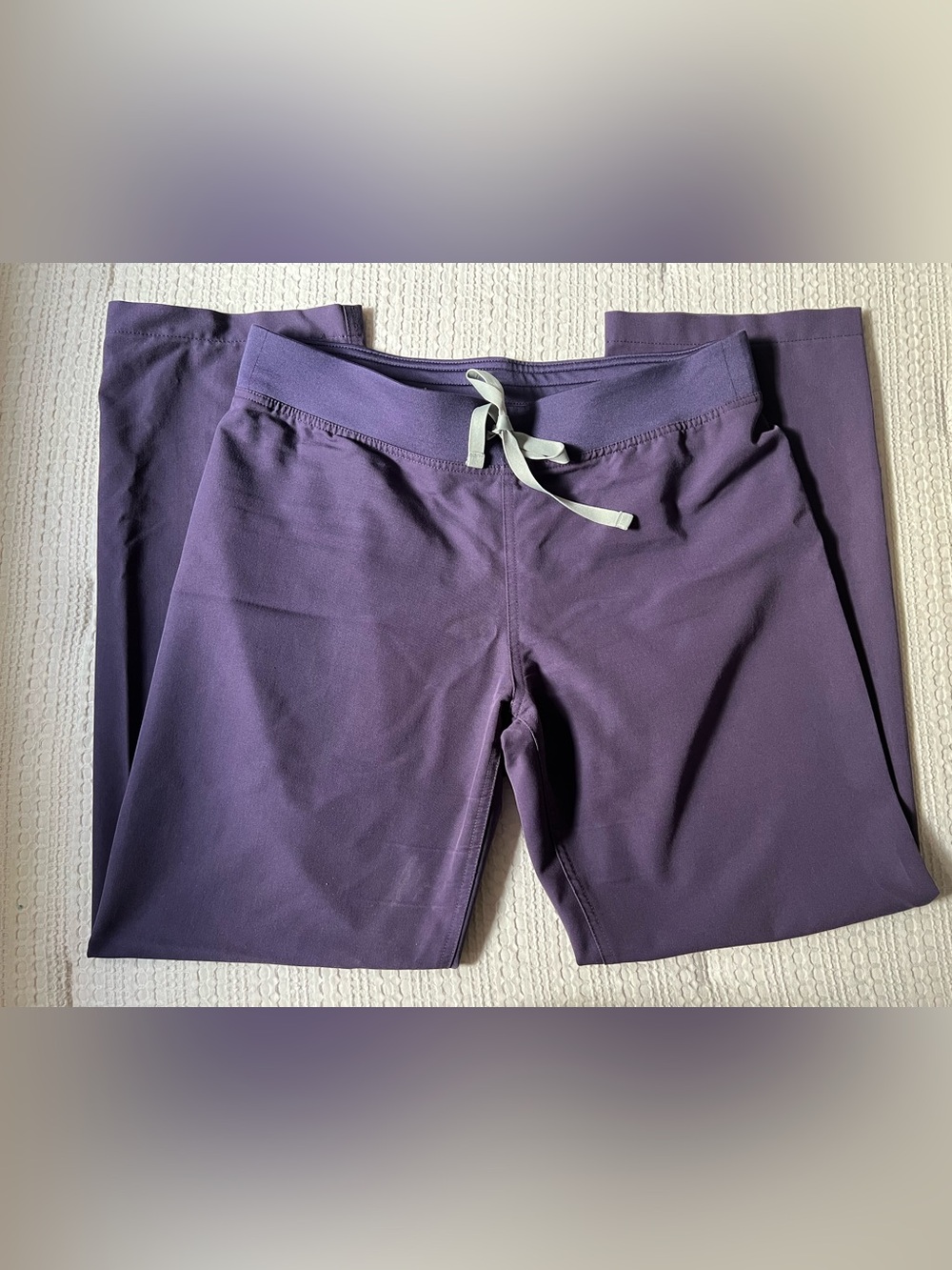 Figs Purple Drawstring Active Leggings